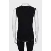 Knitted black and white tank top