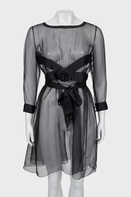 Silk dress decorated with flower