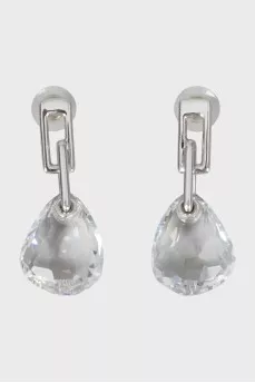 Silver earrings with crystal