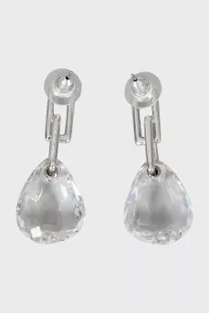 Silver earrings with crystal