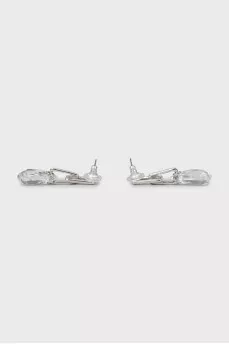Silver earrings with crystal