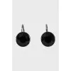 Silver earrings with black crystal