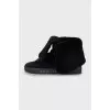 Insulated suede lace-up boots