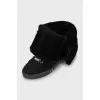 Insulated suede lace-up boots