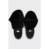 Insulated suede lace-up boots