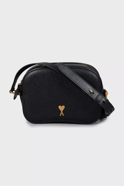 Crossbody bag with gold logo