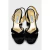 Velour high heel sandals