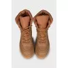 Brown boots with textile uppers