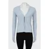 Blue cardigan with button