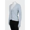 Blue cardigan with button