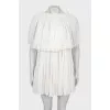 Pleated dress with frill