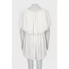 Pleated dress with frill