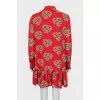Silk A-line dress with long sleeves