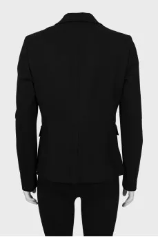 Fitted jacket with seams on the outside