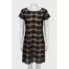 A-line dress with braided pattern
