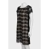 A-line dress with braided pattern