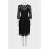 Guipure dress with draping