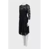 Guipure dress with draping