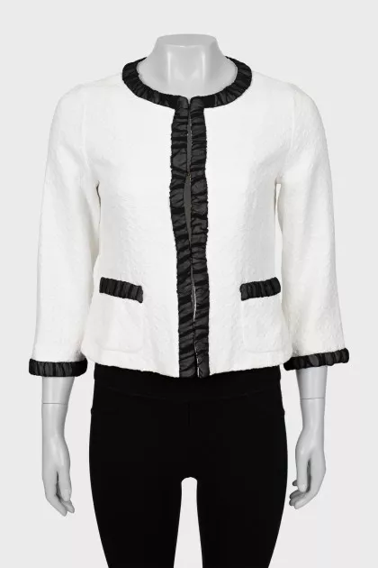 Black and white jacket with patch pockets