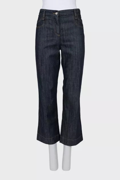 Cropped jeans with contrast seams