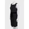 Fitted dress with velour bow