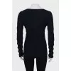 Textured jumper with a deep neckline