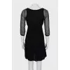 Mesh dress with pleated hem