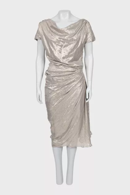 Silver dress with draping