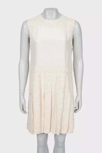 A-line dress with beaded embroidery