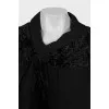 A-line dress with velour inserts