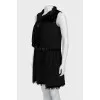 A-line dress with velour inserts
