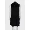 A-line dress with velour inserts
