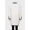 White dress with gold buttons