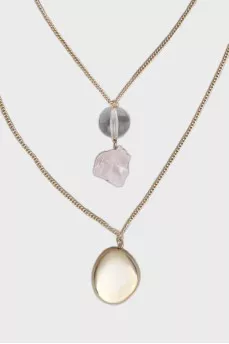 Gold Pendant with Crystal