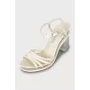 Leather sandals with transparent heels