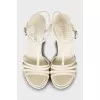 Leather sandals with transparent heels