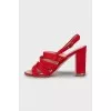 Red suede sandals