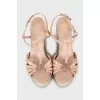 Patent leather wedge sandals