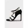 Two-tone high heel sandals
