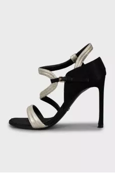 Two-tone high heel sandals