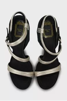 Two-tone high heel sandals