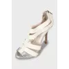 Two-tone high heel sandals