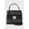 Black leather crossbody bag