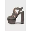 Grey suede sandals