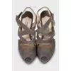Grey suede sandals