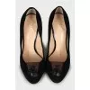 Suede printed heel shoes