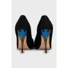 Suede printed heel shoes