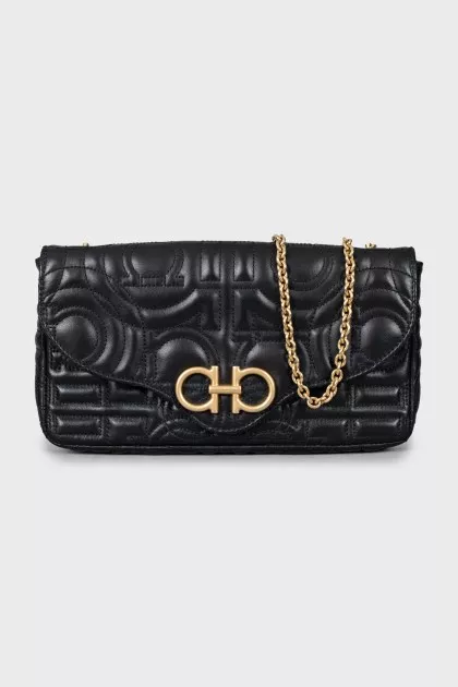 Rectangular leather crossbody bag