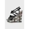 Animal print leather sandals