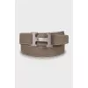 Reversible belt with silver logo